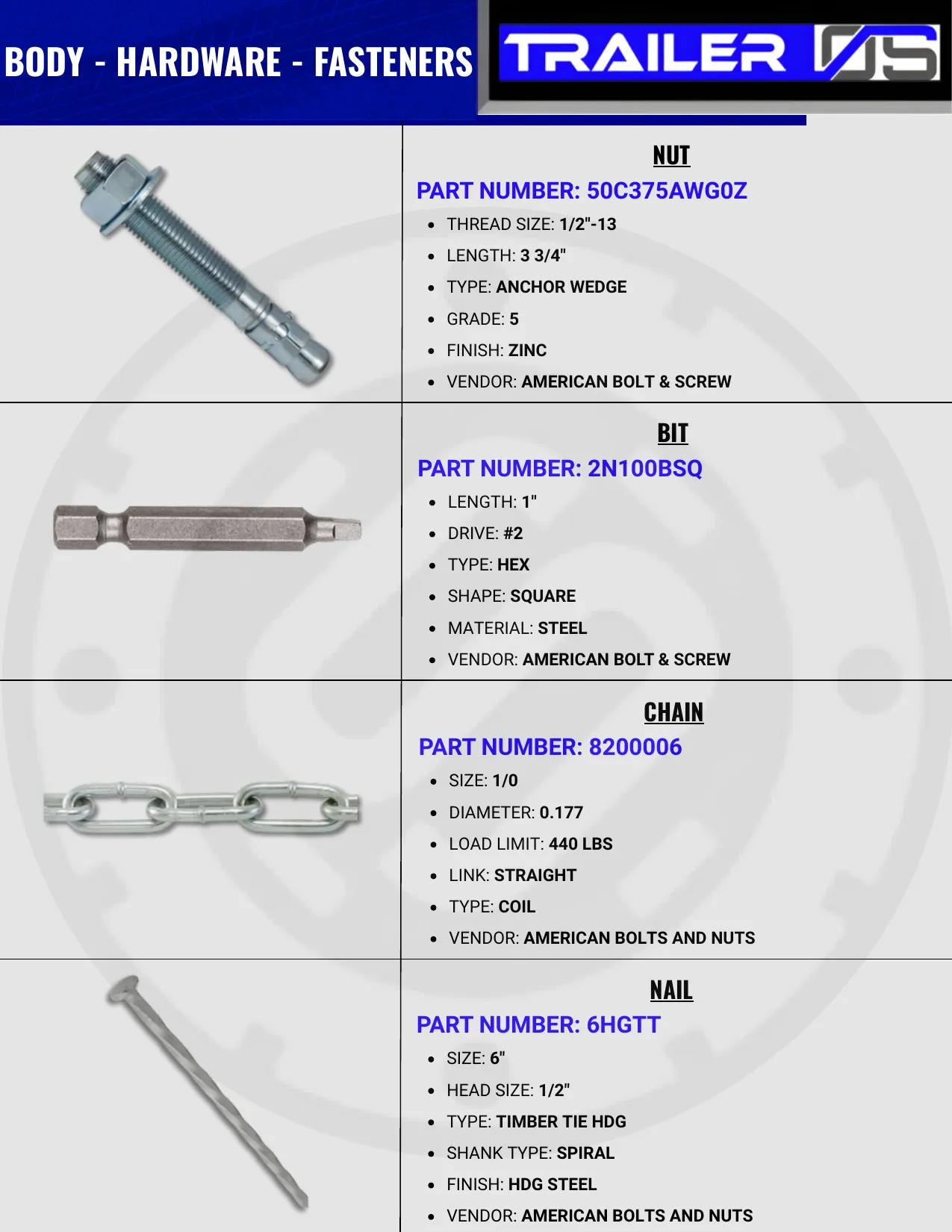 Trailer Body Parts — page 37