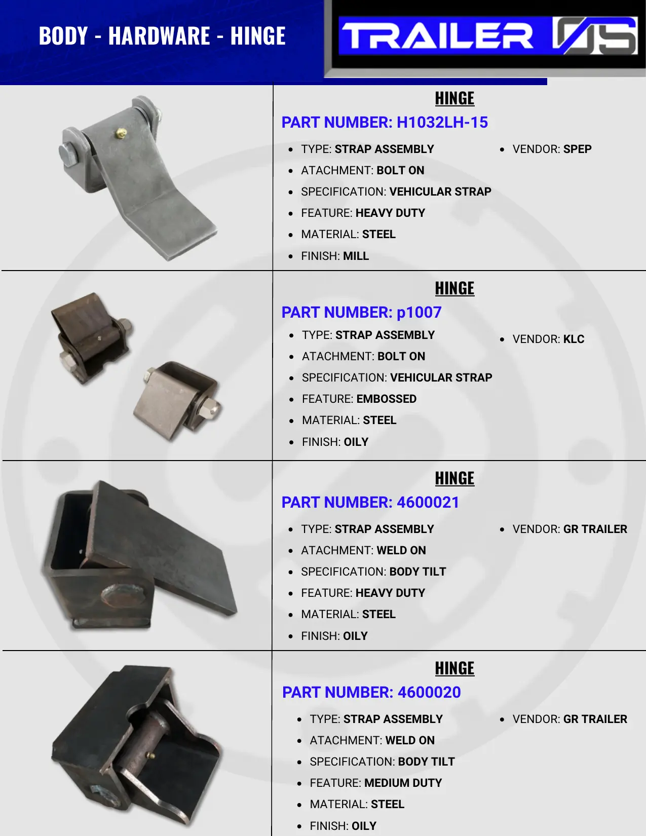 Trailer Body Parts — page 50
